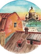 3D Стикер на телефон «С любовью из Санкт-Петербурга», объёмный, худ. Мария Макарова