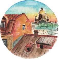 3D Стикер на телефон «С любовью из Санкт-Петербурга», объёмный, худ. Мария Макарова