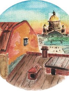 3D Стикер на телефон «С любовью из Санкт-Петербурга», объёмный, худ. Мария Макарова