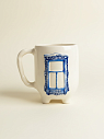 Кружка ручной работы на ножках Быкова керамика «Окно с синими ставнями» № 2,  керамика, 250 мл, превью фото 1