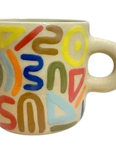Кружка ручной работы Малёма с росписью Современная абстракция, высокая, керамика, 350 мл