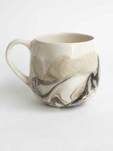 Кружка ручной работы круглая «Серый мрамор», керамика, 250 мл