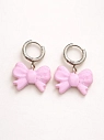 Серьги-конго Радость Рядом «Бантики», розовые, полимерная глина, превью фото 1