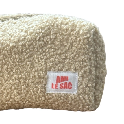 Косметичка ручной работы АМИ (Ami lé sac) «Bebesss», коричневая, барашек, фото 2.