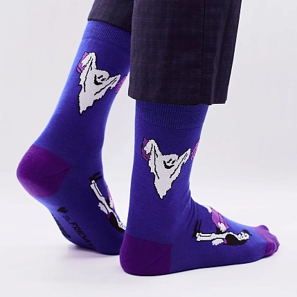 Носки «Лучшее в мире привидение с мотором», р-р 38-41, фиолетовые, фото 3.