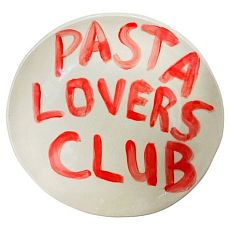 Тарелка ручной работы «Pasta Lovers Club», керамика, 23 см