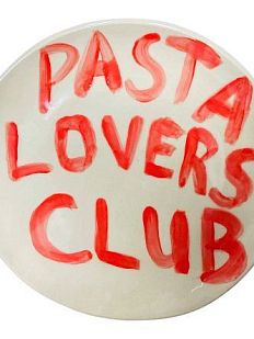 Тарелка ручной работы «Pasta Lovers Club», керамика, 23 см