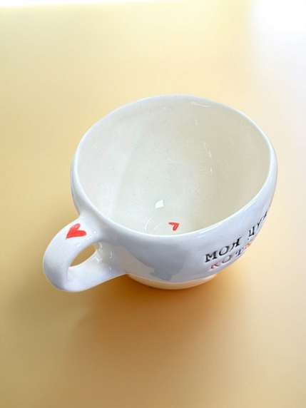 Кружка ручной работы «Моя душа - котёнки», белая, керамика, 350 мл, фото 5.