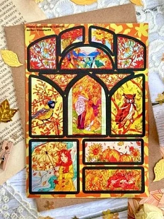 Стикерпак Лавкот голографический «Осенние витражи», А6