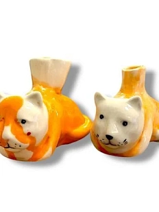 Подсвечник из керамики Мария Гордеева «Котик», 8 см