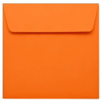 Конверт оранжевый квадратный 16 × 16 см, фото 1.