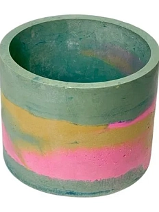 Кашпо Детали решают «Большая деталь», бетонное, бежево-голубой