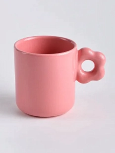 Кружка большая, ручной работы ОХ! керамика «Цвет-ок», розовая, керамика, 480 мл