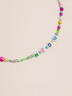 Чокер ручной работы Радость Рядом с надписью «Meow», бисер