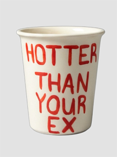 Стакан ручной работы с дизайном «Hotter than your ex», полуфарфор, 350 мл