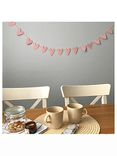 Бумажная гирлянда Это важно «Сердечки», розовая, картон, 240 г/м²