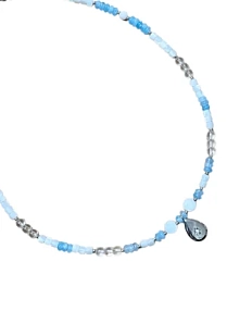 Чокер ручной работы Идеальное совпадение «Капля», перламутр, аквамарин