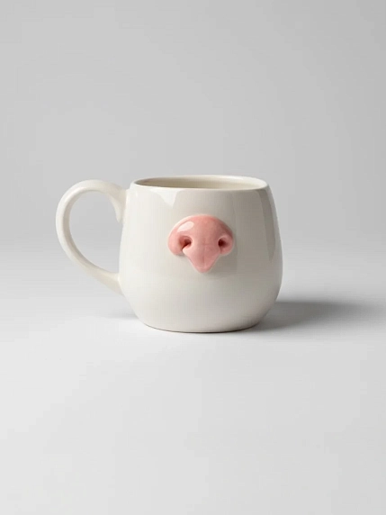 Кружка ручной работы АН2К Розовый носик, керамика, 180 мл, фото 2.