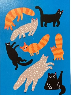 Обложка на паспорт Валя Карнавалова «Коты», ПВХ, искусственная кожа