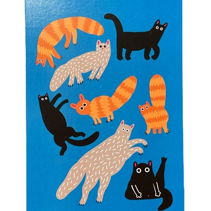 Картхолдер Валя Карнавалова «Коты», синий, двусторонний, ПВХ, фото 1.