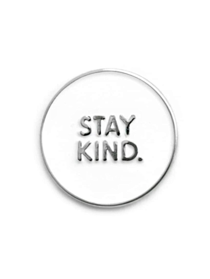 Металлический пин WAF WAF «Оставайся добрым», белый, фото 1.