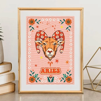 Постер интерьерный DARI DARI со знаком зодиака «Овен», А4, фото 2.