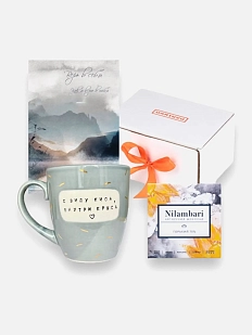 Подарочный набор с серой кружкой «С виду киса» и шоколадом