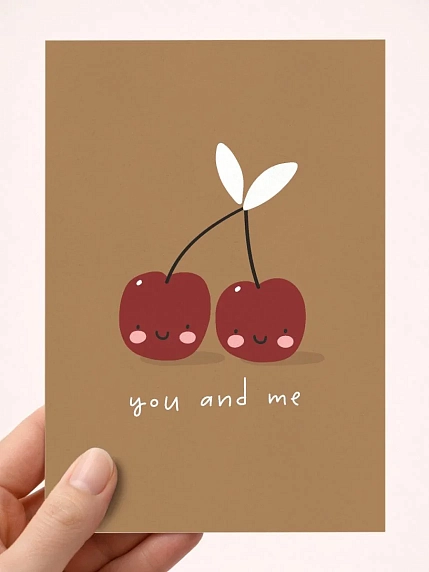 Открытка DARI DARI «Вишенки you and me», А6, фото 1.