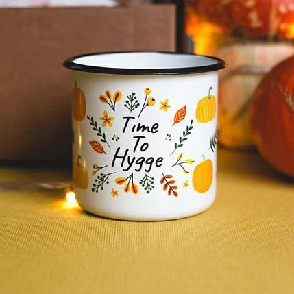 Эмалированная кружка «‎Time to hygge», белая, 400 мл, фото 3.