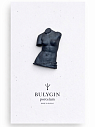 Брошь ручной работы Bulygin «Античный торс», чёрная, фарфор, превью фото 1