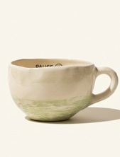 Кружка ручной работы Мастерская Виктории Нор «Pause», перламутровая с зелеными разводами, керамика, 350мл
