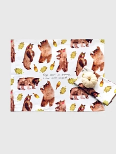 Полотенце «Медведи», белое