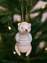 Ёлочная игрушка из фарфора «Медведь в полосатом свитере», 12 см, превью фото 3