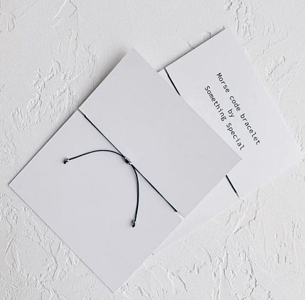 Браслет язык Морзе Something Special «Мой» на черной нити, фото 3.