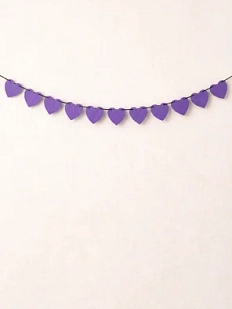 Бумажная гирлянда Магия букв «Сердечки», фиолетовая, картон, 240 г/м²