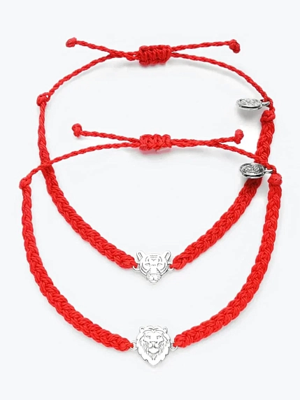Браслеты парные WAF WAF «Львы», красные, фото 1.
