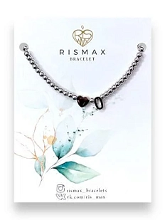 Браслет ручной работы с буквой O и сердцем, нержавеющая сталь