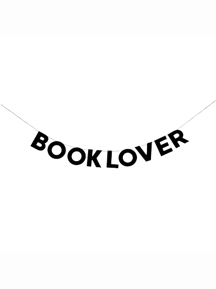 Бумажная гирлянда из букв Tak.sebe.prazdnik «BOOKLOVER», чёрная, картон, 240 г/м², фото 1.
