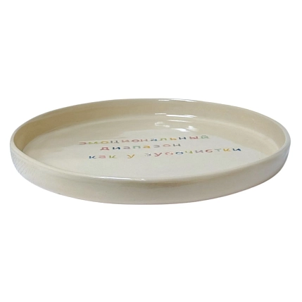 Тарелка ручной работы Йеллоускуп «Эмоциональный диапазон как у зубочистки», керамика, фото 4.