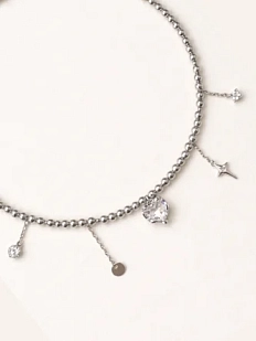 Чокер Мигетт «Сердечко, звездочка, шар», из тёмного гематита с подвесками