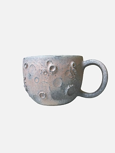 Кружка ручной работы «Луна», серо-розовая, керамика, 330 мл