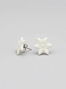 Серёжки-гвоздики КерамЕлКа «Звёздные снежинки», белые, фарфор, превью фото 1