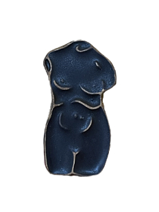 Брошь ручной работы «Венера», черная, Partala ceramics