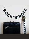 Бумажная гирлянда из букв Tak.sebe.prazdnik «ROCK N ROLL», чёрная, картон, 240 г/м², превью фото 2