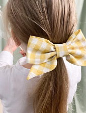 Бант БУКА «Цветочный мёд», на заколке, M, жёлтый