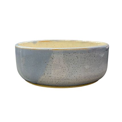 Миска ручной работы «Игривый котик», голубая, керамика, 14 см, фото 3.