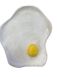 Тарелка ручной работы «Яичница», керамика, 13,5 см