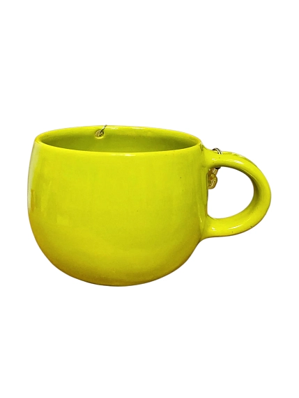 Кружка ручной работы Барыня «Техно», с цепью, салатовая, 380 мл, керамика, фото 2.