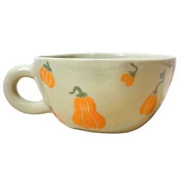 Кружка ручной работы с росписью Тыква, керамика, 300 мл, фото 2.