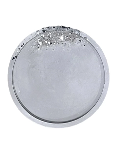 Подставка круглая, светло-серая с блеском, 10 см